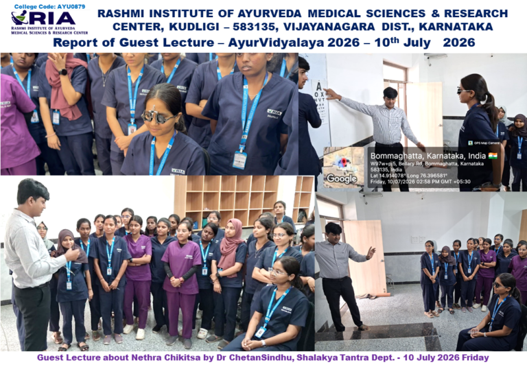 Report of Guest Lecture BAMS AyurVidyalaya Dr ChetanSindhu